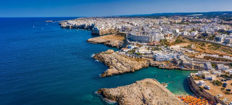 Aerial view of Polignano a Mare, Puglia
