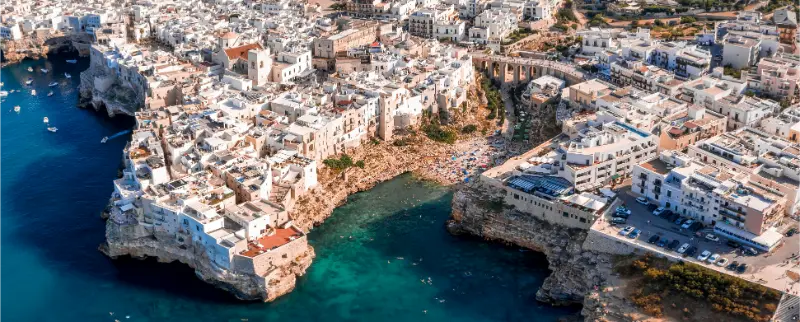 Aerial view of Polignano a Mare, Puglia