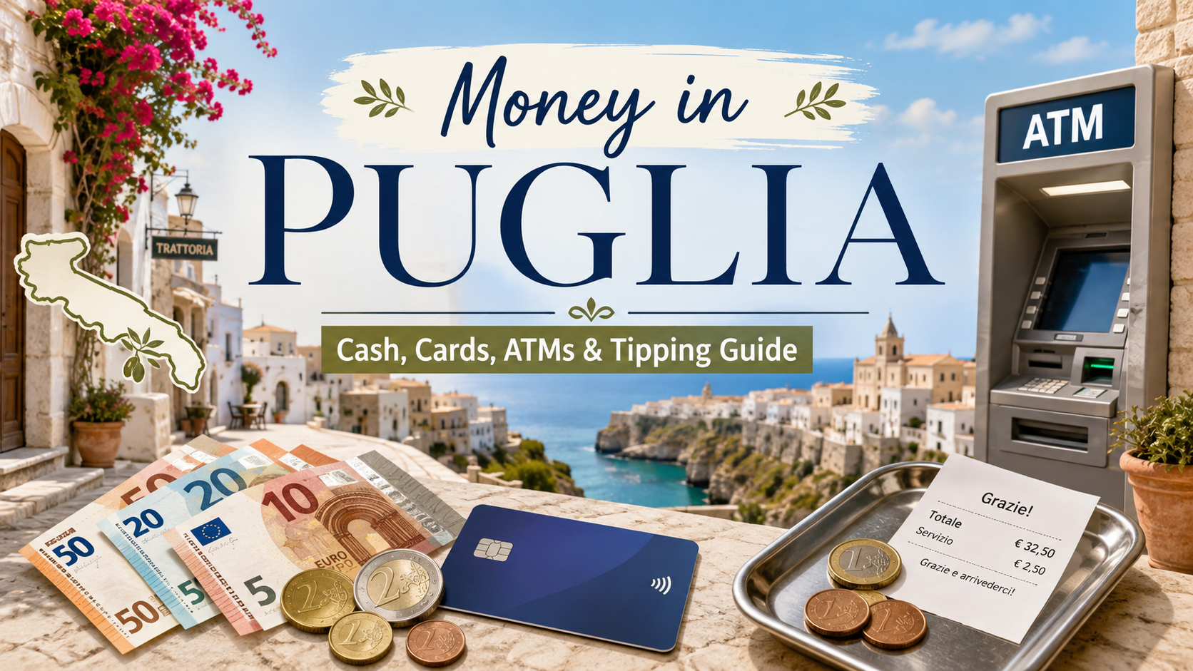 Money in Puglia: Cash, Cards, ATMs & Tipping Guide