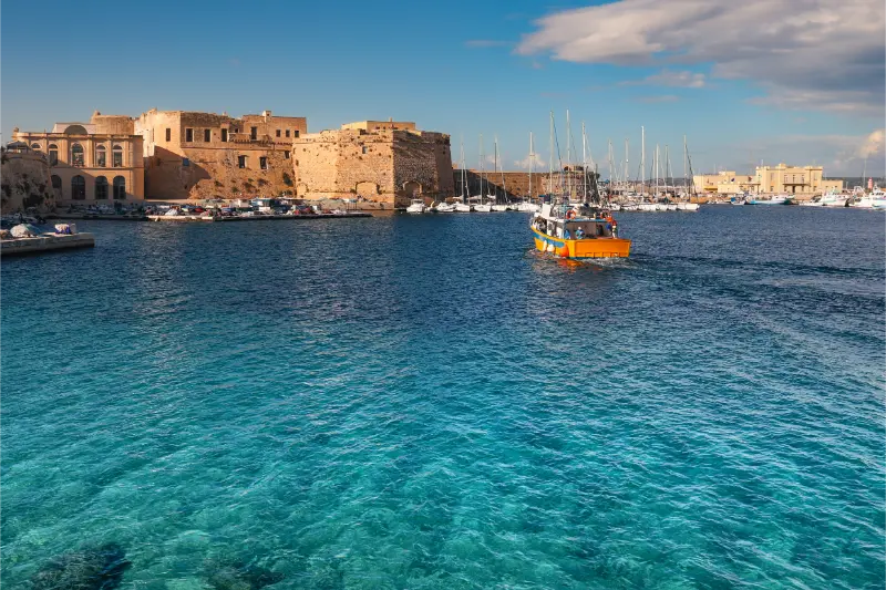 Gallipoli castle and marina, Puglia