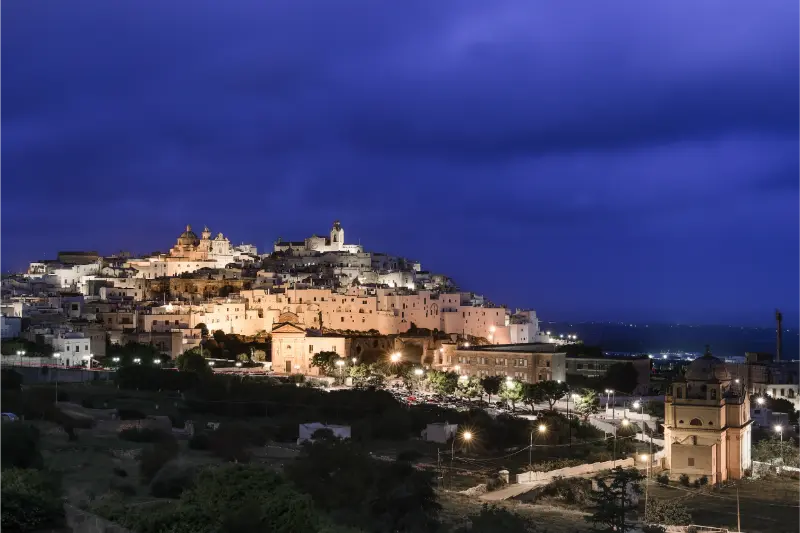 Ostuni old town at night, Puglia