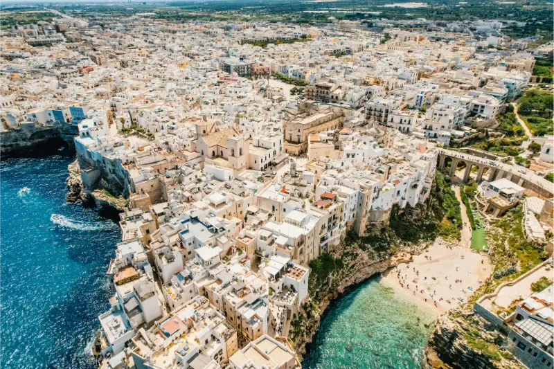 Polignano a Mare at sunset in Puglia
